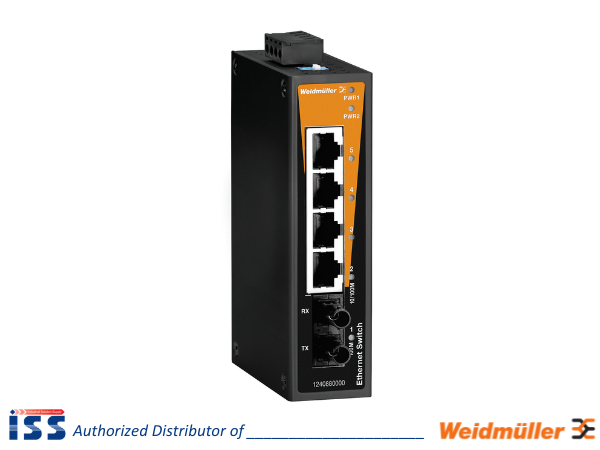 1240880000 | Bộ chia mạng 4 cổng RJ45 và 1 cổng Multi-Mode IE-SW-BL05-4TX-1ST Weidmuller | Chính hãn