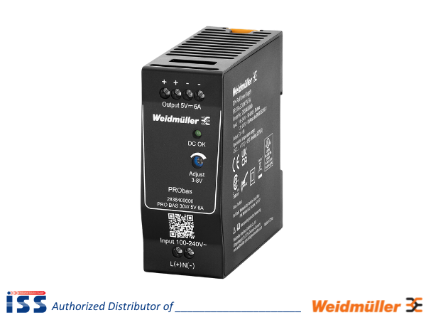 2838400000 | Bộ nguồn PRO BAS 30W 5V 6A Weidmuller | Chính hãng